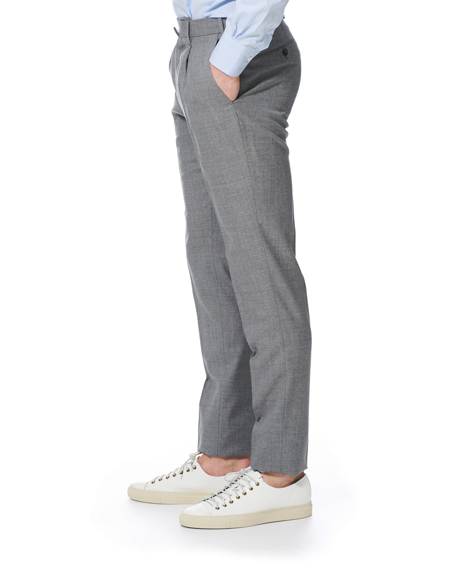 Homme | Pantalons | PT01 | Gentleman Fit Pleated Wool Trousers Light Grey