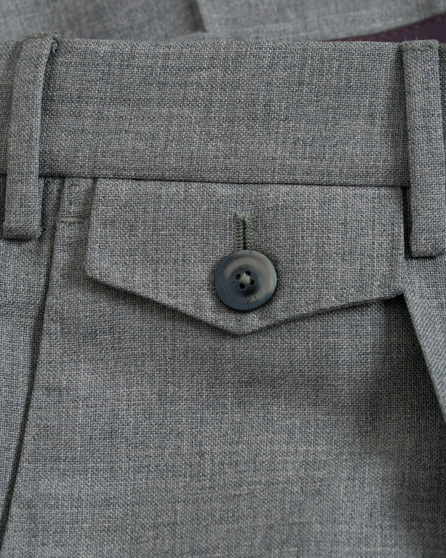 Homme | Pantalons | PT01 | Gentleman Fit Pleated Wool Trousers Light Grey