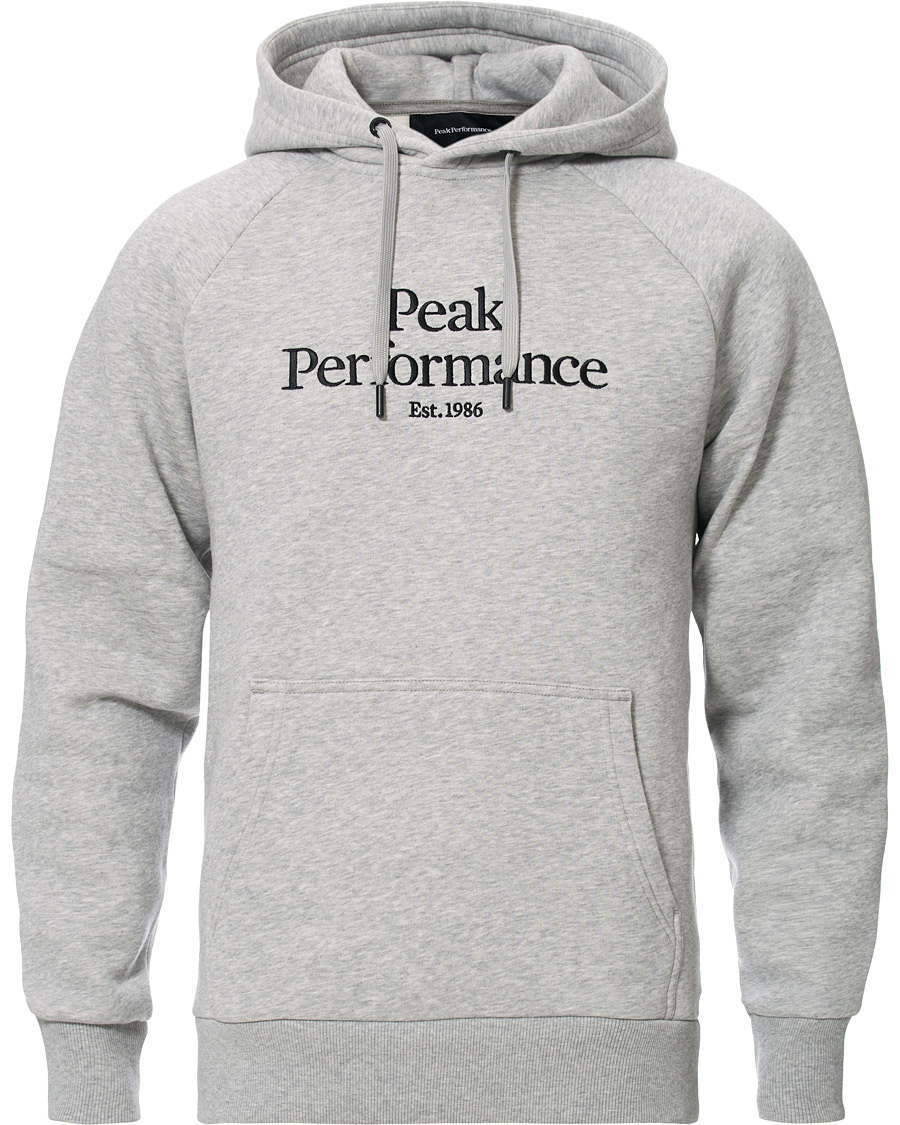 Heren | Truien | Peak Performance | Original Logo Hoodie Medium Grey Heather