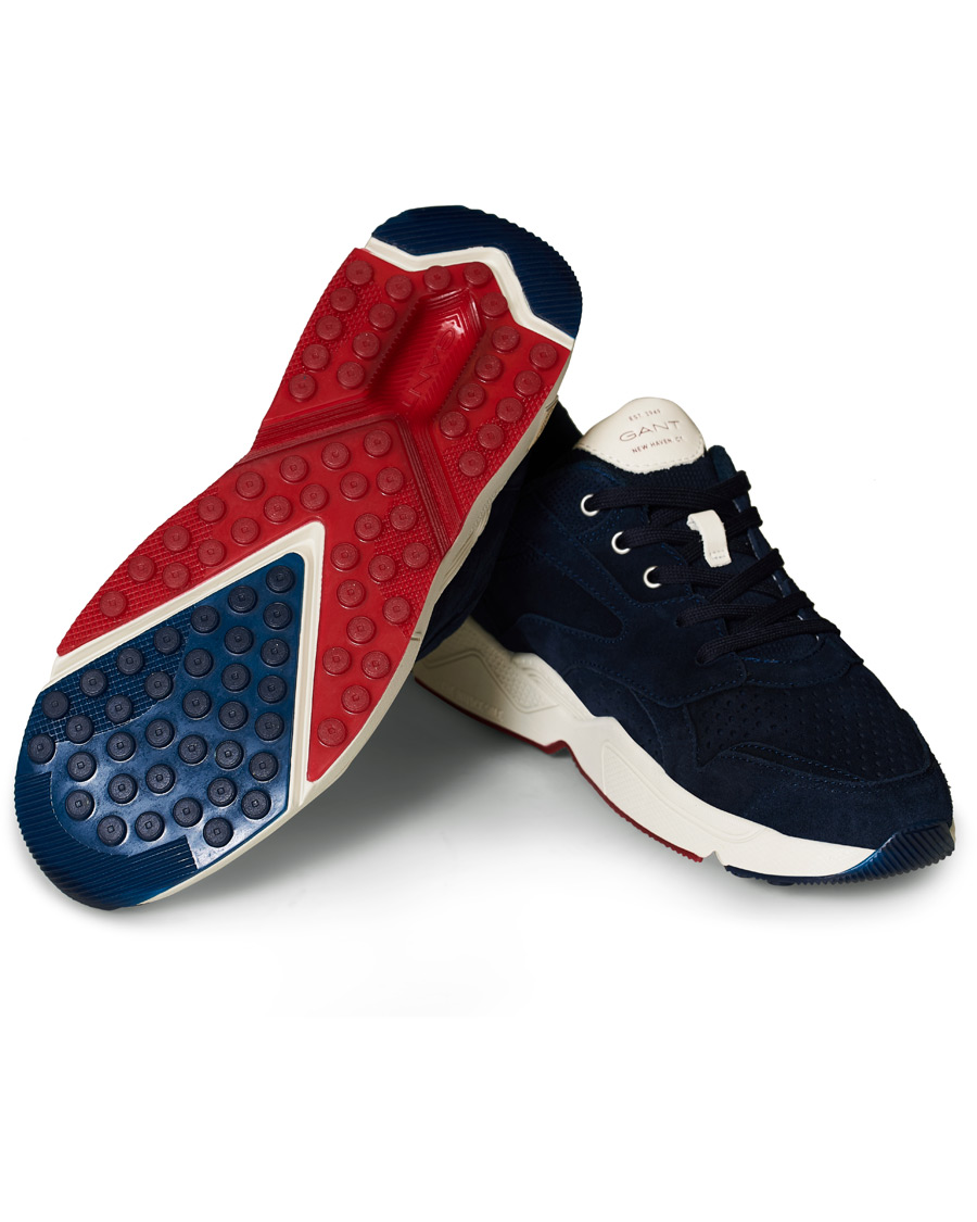 Homme | GANT Nicewill Perforated Sneaker Navy Suede | GANT | Nicewill Perforated Sneaker Navy Suede