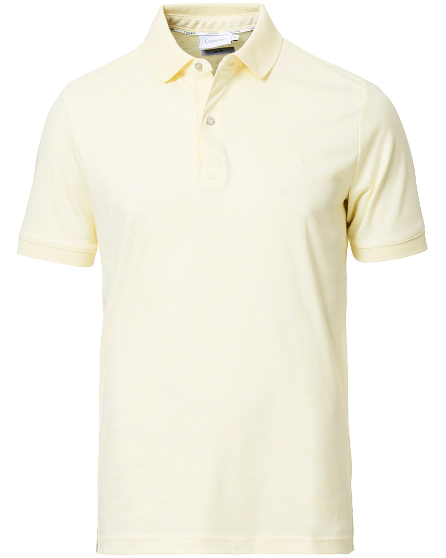 Heren | Polo's | Calvin Klein | Slim Fit Soft Interlock Polo Pastel Yellow Heather