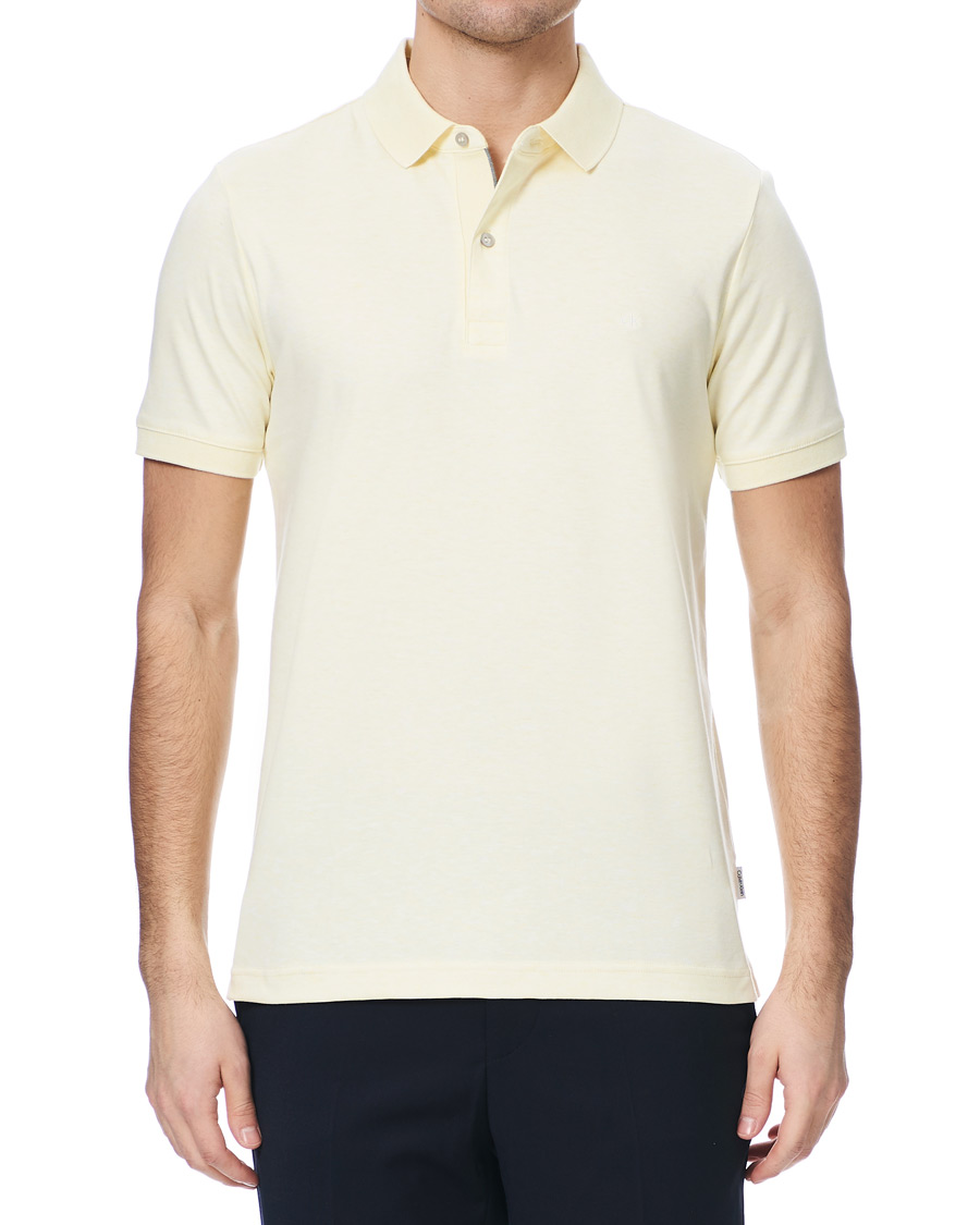 Heren | Polo's | Calvin Klein | Slim Fit Soft Interlock Polo Pastel Yellow Heather