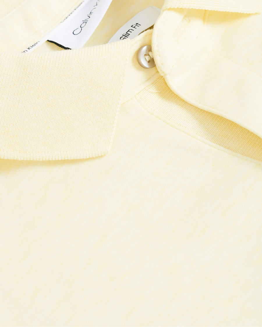 Heren | Polo's | Calvin Klein | Slim Fit Soft Interlock Polo Pastel Yellow Heather