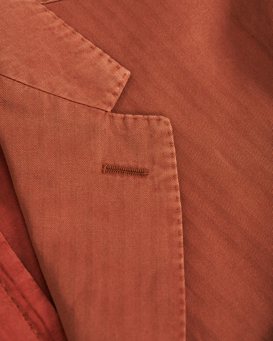 Heren | Blazers | The Gigi | Linen Herringbone Blazer Orange