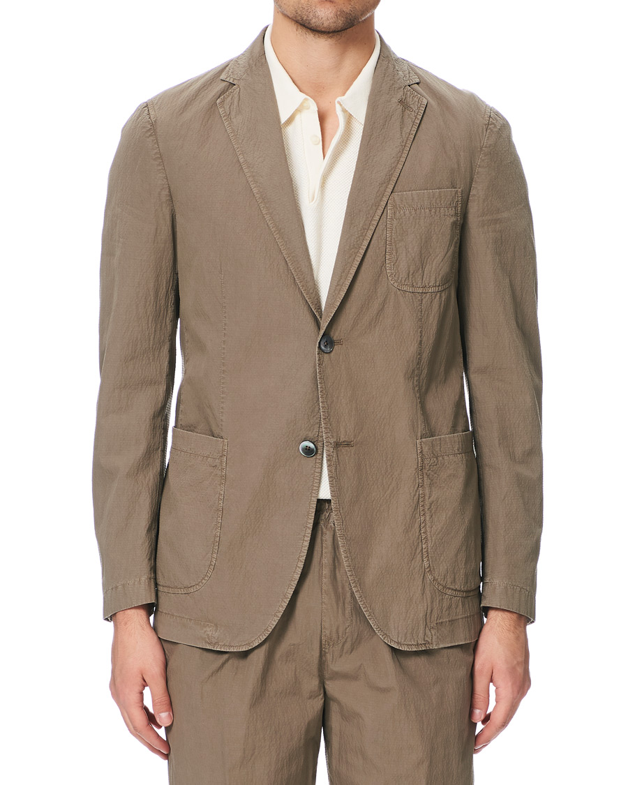 Homme | Blazers | The Gigi | Soft Seersucker Blazer Olive