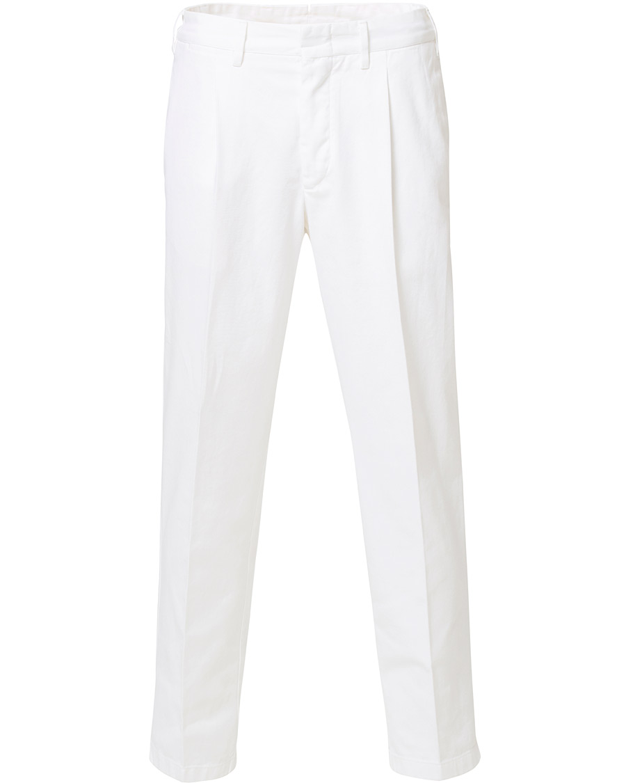 Homme | Pantalons | The Gigi | Tonga Pleated Cotton Chinos White