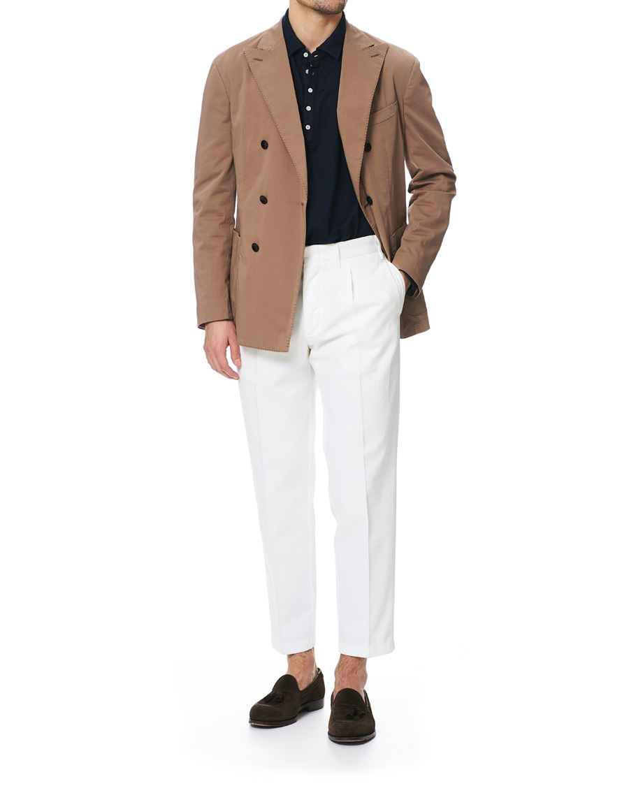 Homme | Pantalons | The Gigi | Tonga Pleated Cotton Chinos White