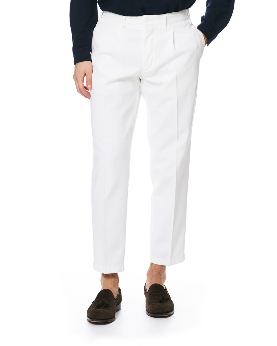 Homme | Pantalons | The Gigi | Tonga Pleated Cotton Chinos White