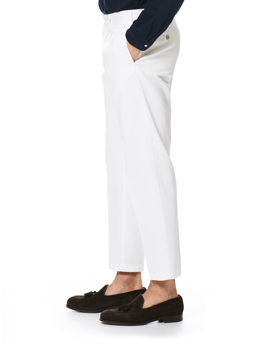 Homme | Pantalons | The Gigi | Tonga Pleated Cotton Chinos White
