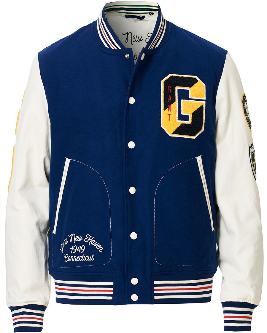 Homme | Manteaux Et Vestes | GANT | Spring Varsity Jacket Deep Blue