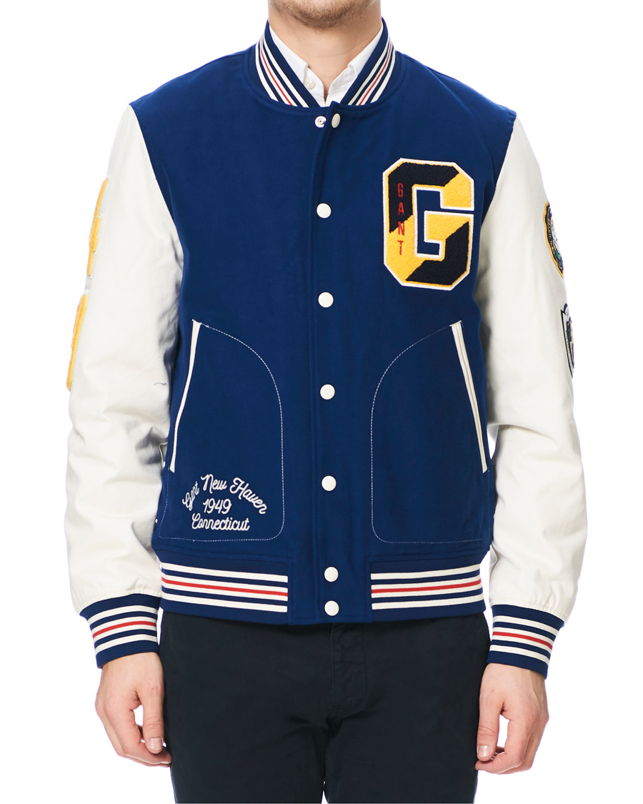Homme | Manteaux Et Vestes | GANT | Spring Varsity Jacket Deep Blue