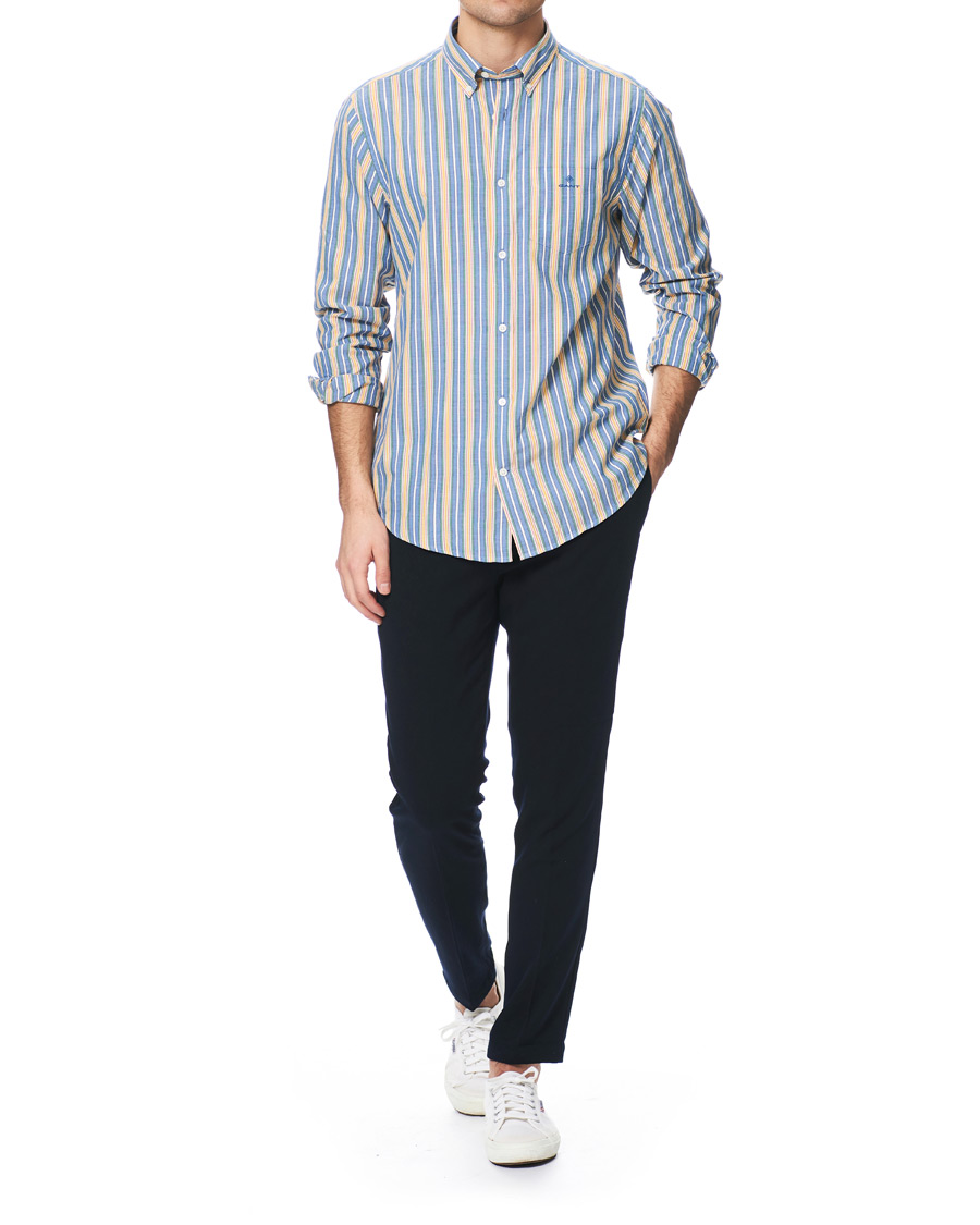 Homme | Chemises | GANT | Windblown Oxford Stripe Shirt Bright Cobolt