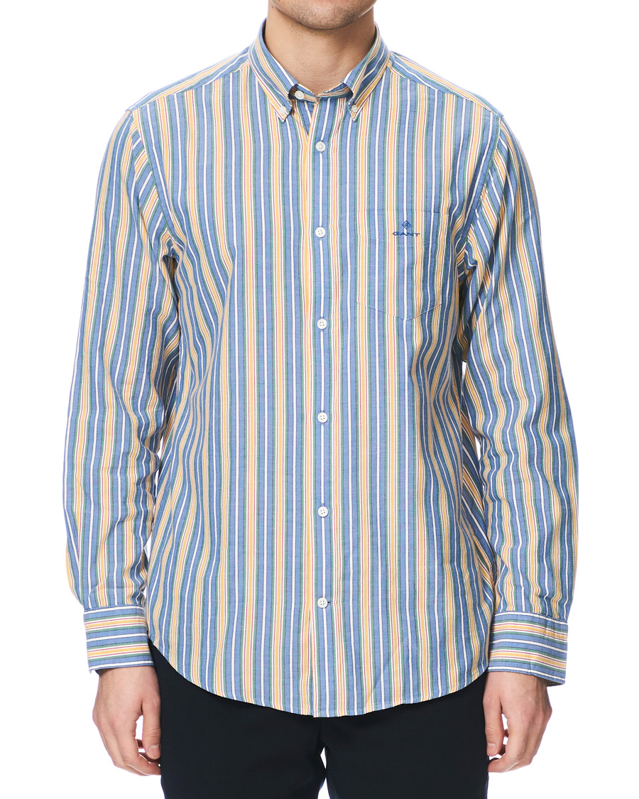 Homme | Chemises | GANT | Windblown Oxford Stripe Shirt Bright Cobolt
