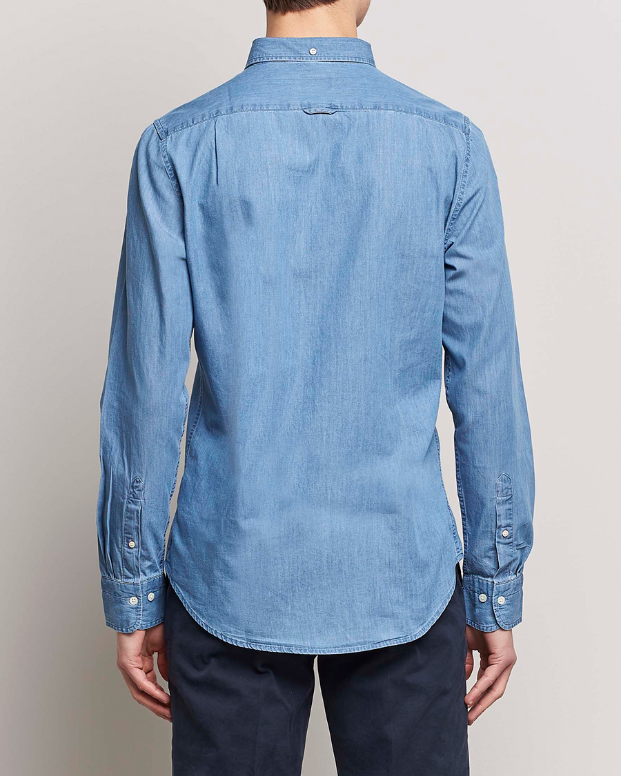 Homme | Chemises | Gant | Slim Fit Indigo Shirt Semi Light Blue