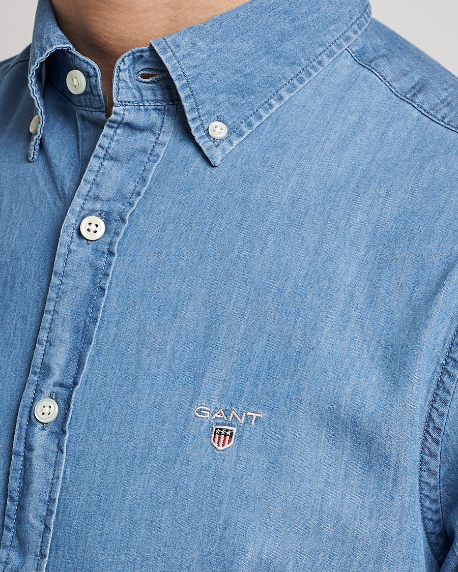 Homme | Chemises | Gant | Slim Fit Indigo Shirt Semi Light Blue