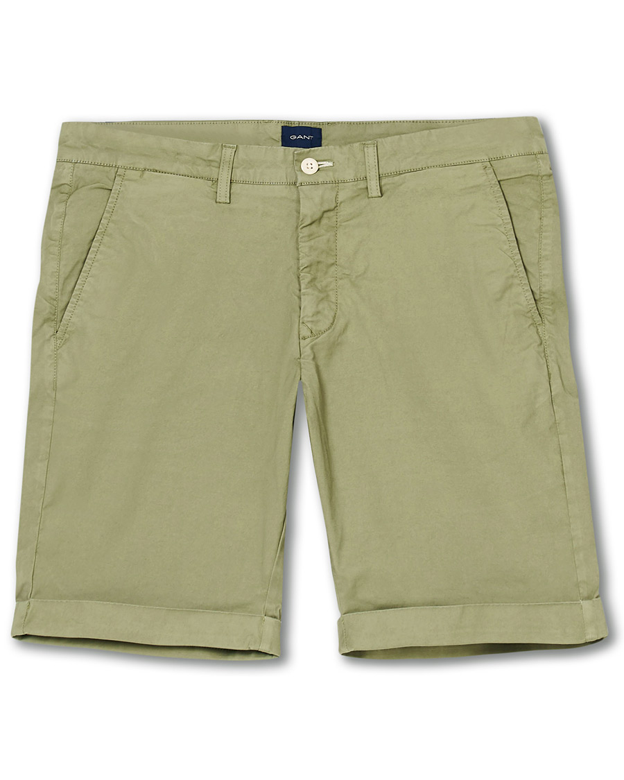 Homme | Shorts | GANT | Regular Sunbleached Shorts Oil Green