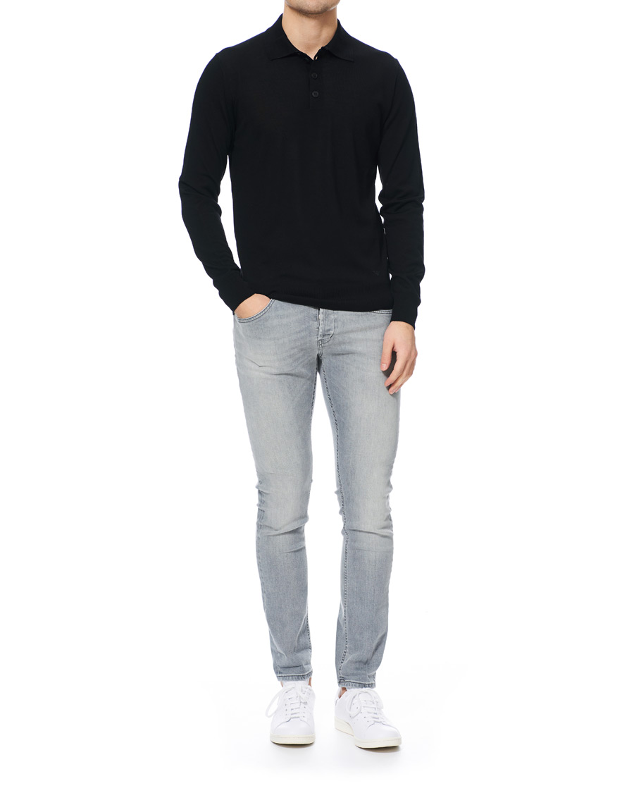 Homme | Pulls Et Tricots | Emporio Armani | Knitted Long Sleeve Polo Black