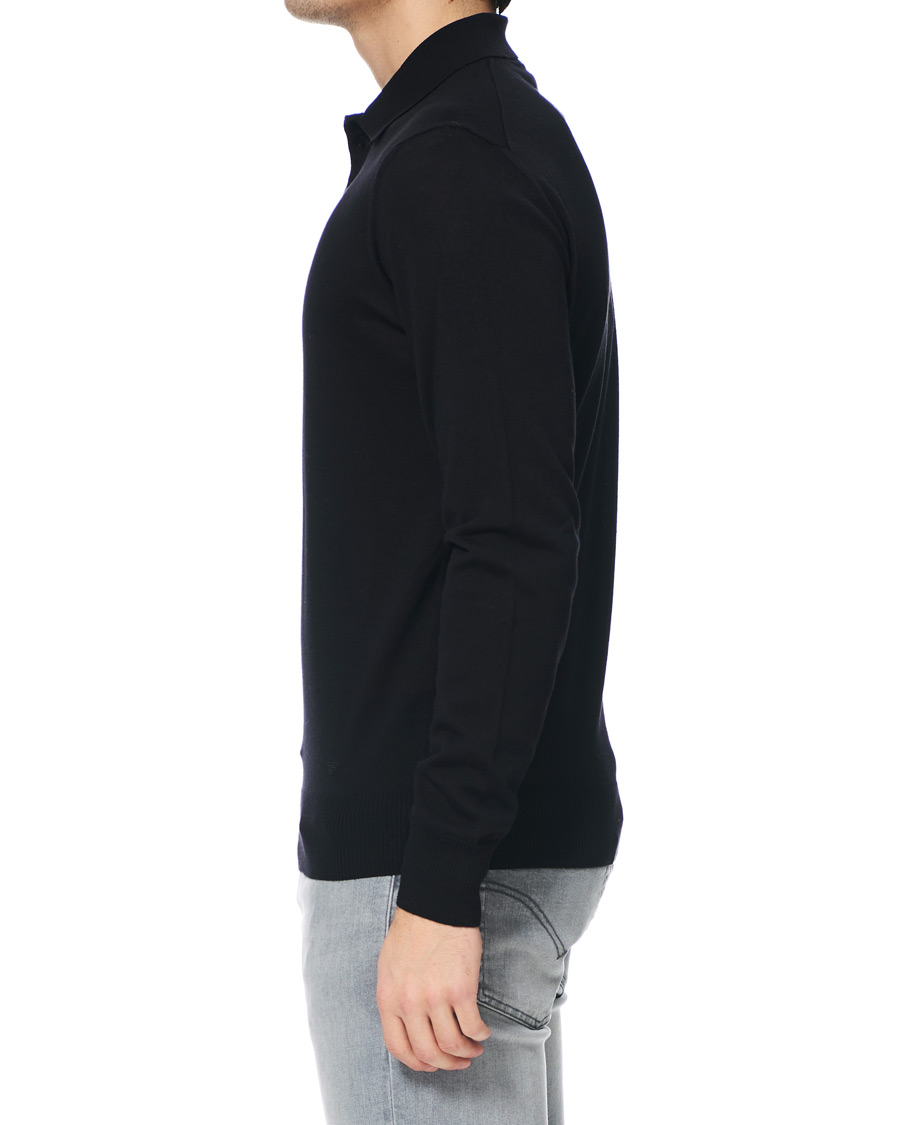 Homme | Pulls Et Tricots | Emporio Armani | Knitted Long Sleeve Polo Black