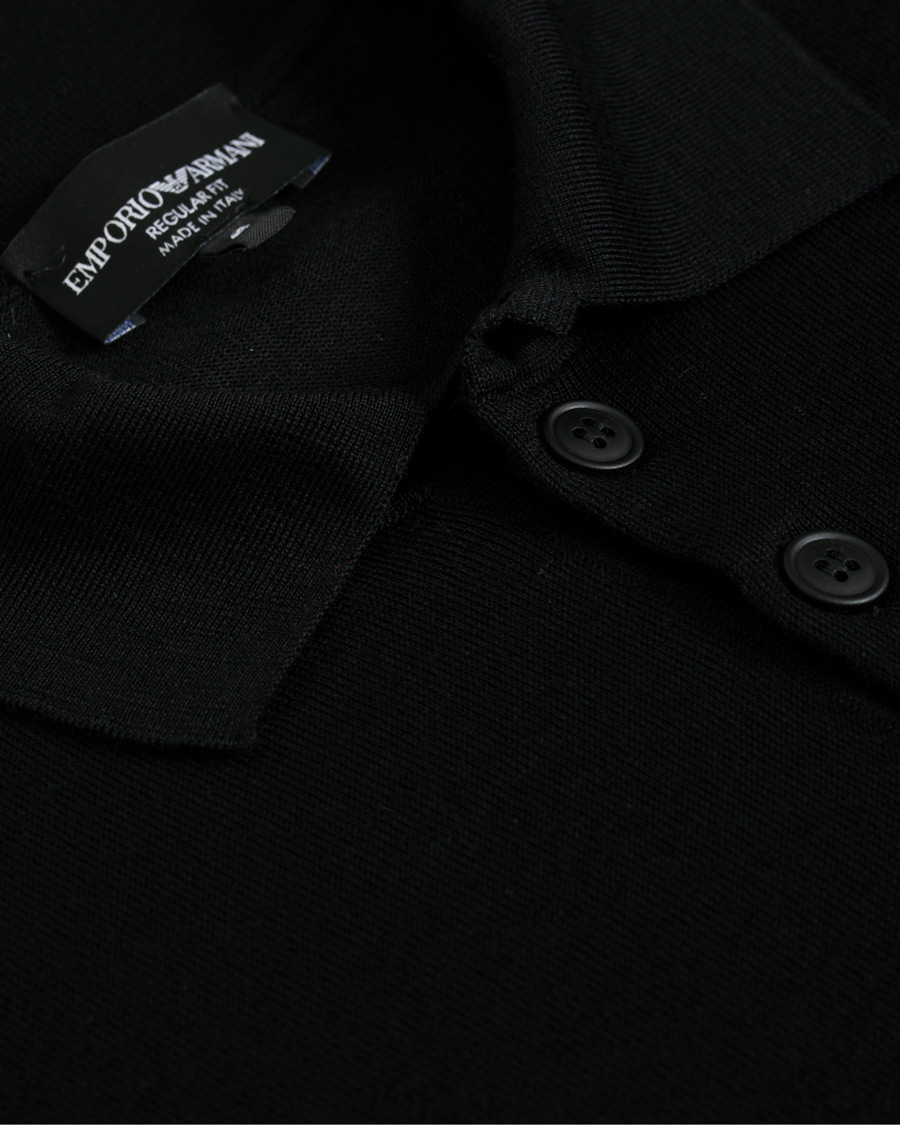Homme | Pulls Et Tricots | Emporio Armani | Knitted Long Sleeve Polo Black