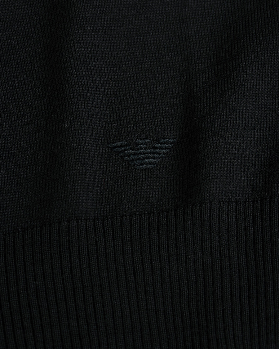 Homme | Pulls Et Tricots | Emporio Armani | Knitted Long Sleeve Polo Black