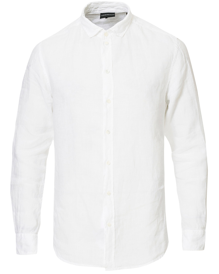 Heren | Overhemden | Emporio Armani | Linen Shirt White