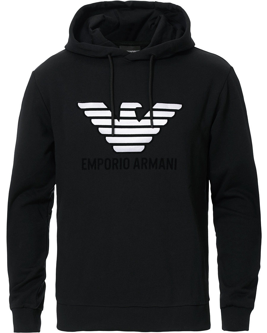 Homme | Pulls Et Tricots | Emporio Armani | Eagle Hoodie Black