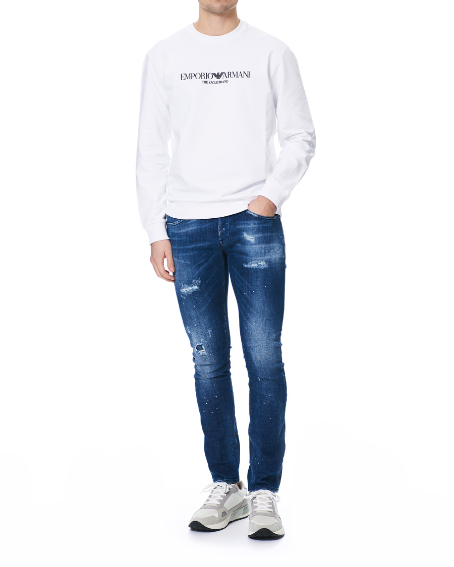 Homme | Pulls Et Tricots | Emporio Armani | Logo Crew Neck Sweatshirt White
