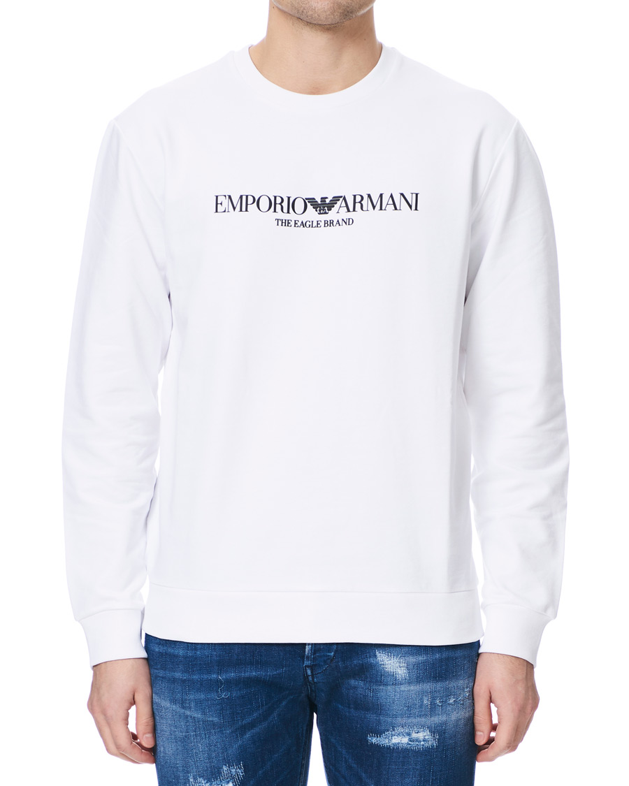 Homme | Pulls Et Tricots | Emporio Armani | Logo Crew Neck Sweatshirt White