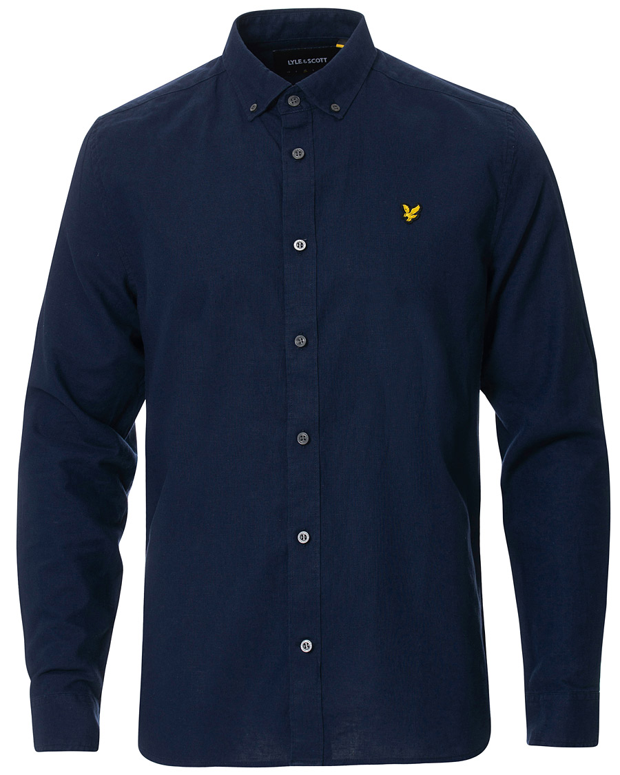 Homme | Chemises | Lyle & Scott | Linen/Cotton Shirt Navy