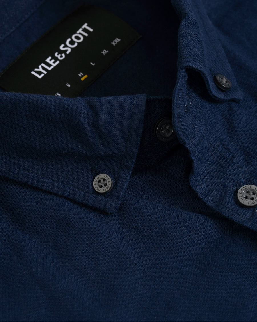 Homme | Chemises | Lyle & Scott | Linen/Cotton Shirt Navy