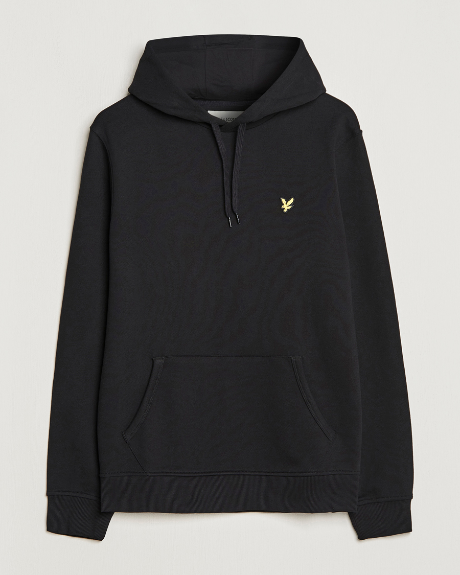 Heren | Truien | Lyle & Scott | Organic Cotton Pullover Hoodie Jet Black