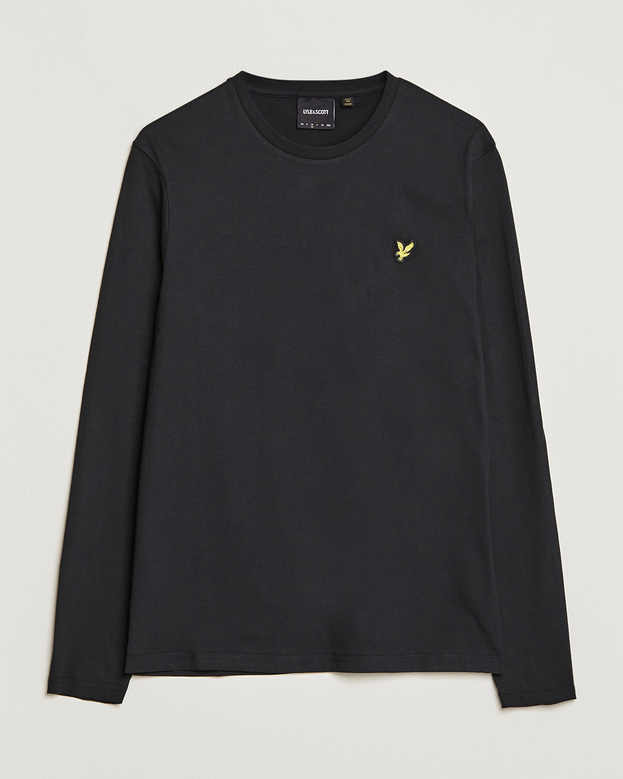 Heren | T-shirts | Lyle & Scott | Long Sleeve Crew Neck T-Shirt Jet Black