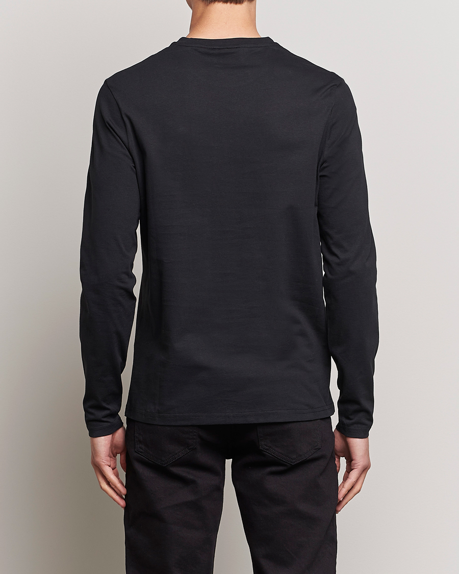 Heren | T-shirts | Lyle & Scott | Long Sleeve Crew Neck T-Shirt Jet Black