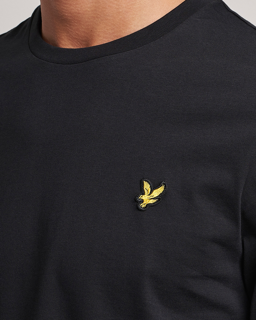 Heren | T-shirts | Lyle & Scott | Long Sleeve Crew Neck T-Shirt Jet Black