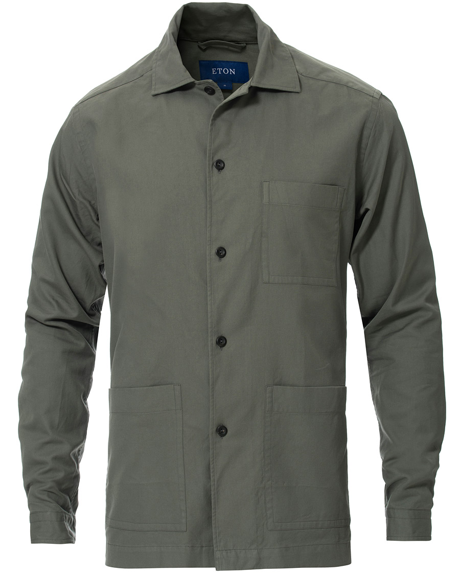 Homme | Chemises | Eton | Heavy Twill Overshirt Green