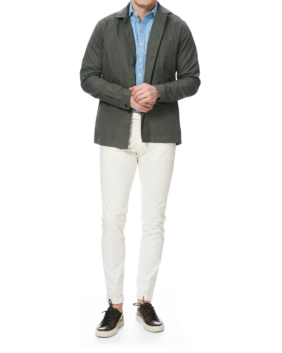 Homme | Chemises | Eton | Heavy Twill Overshirt Green