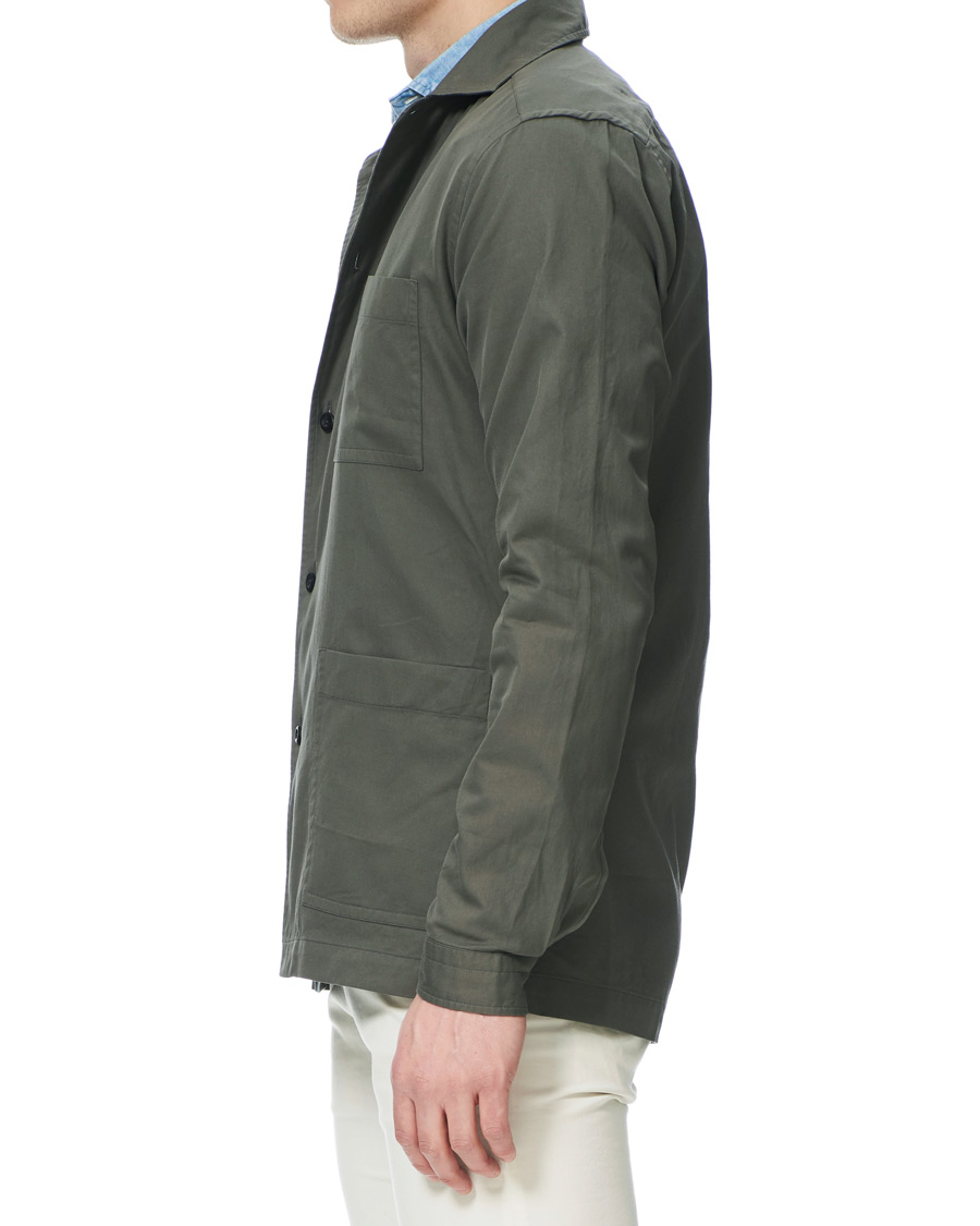 Homme | Chemises | Eton | Heavy Twill Overshirt Green
