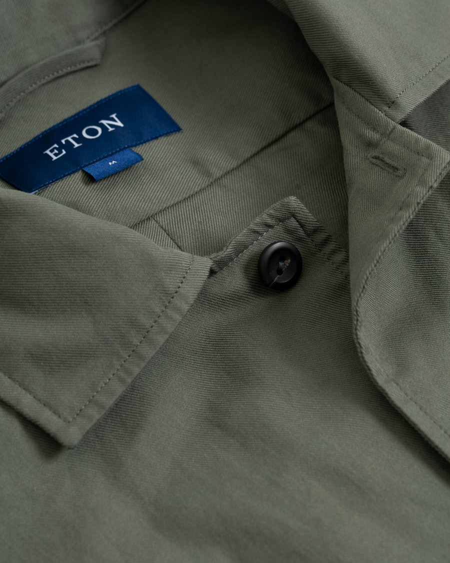 Homme | Chemises | Eton | Heavy Twill Overshirt Green