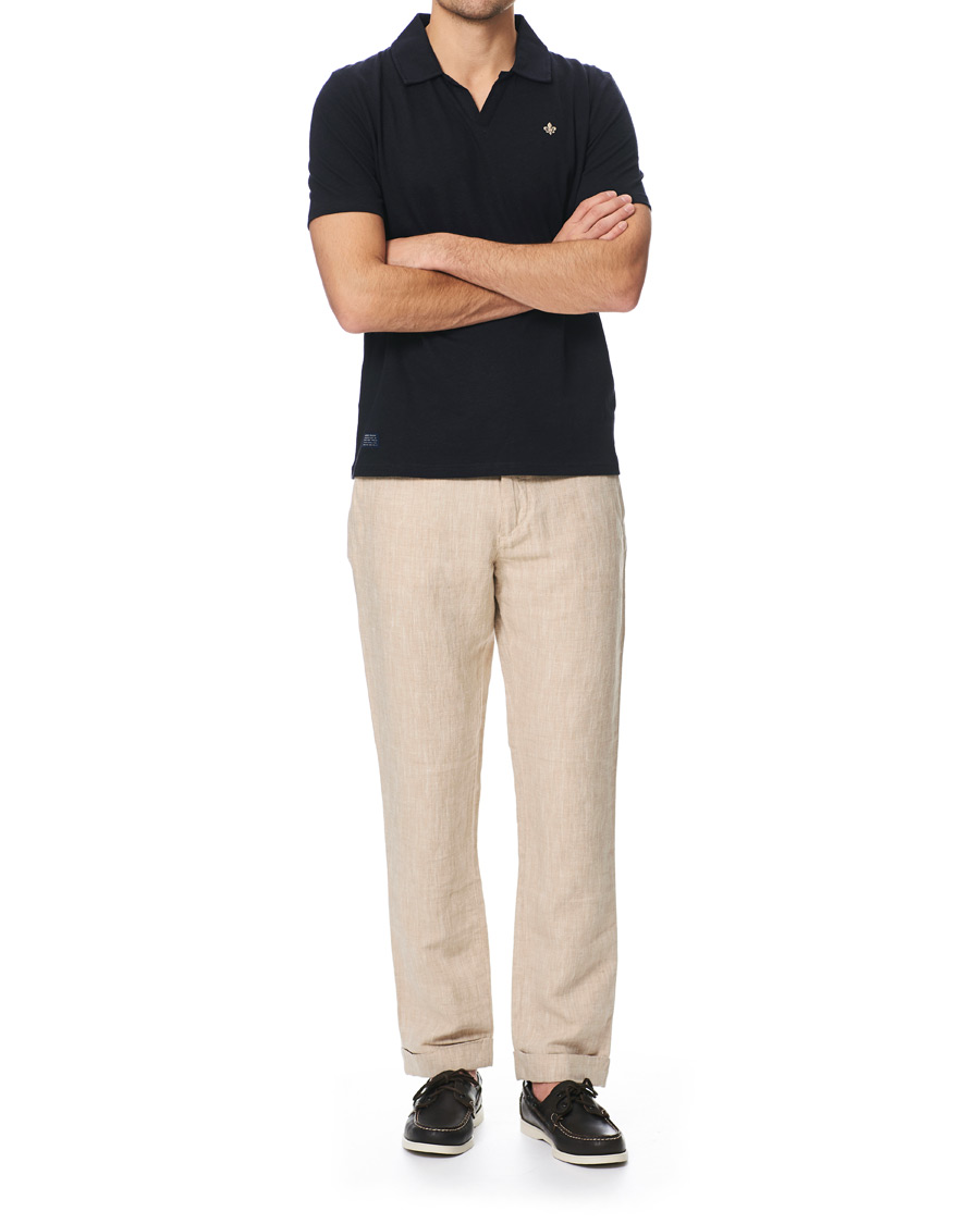 Homme | Pantalons | Morris | Windslow Linen Turn Up Drawstring Trousers Khaki