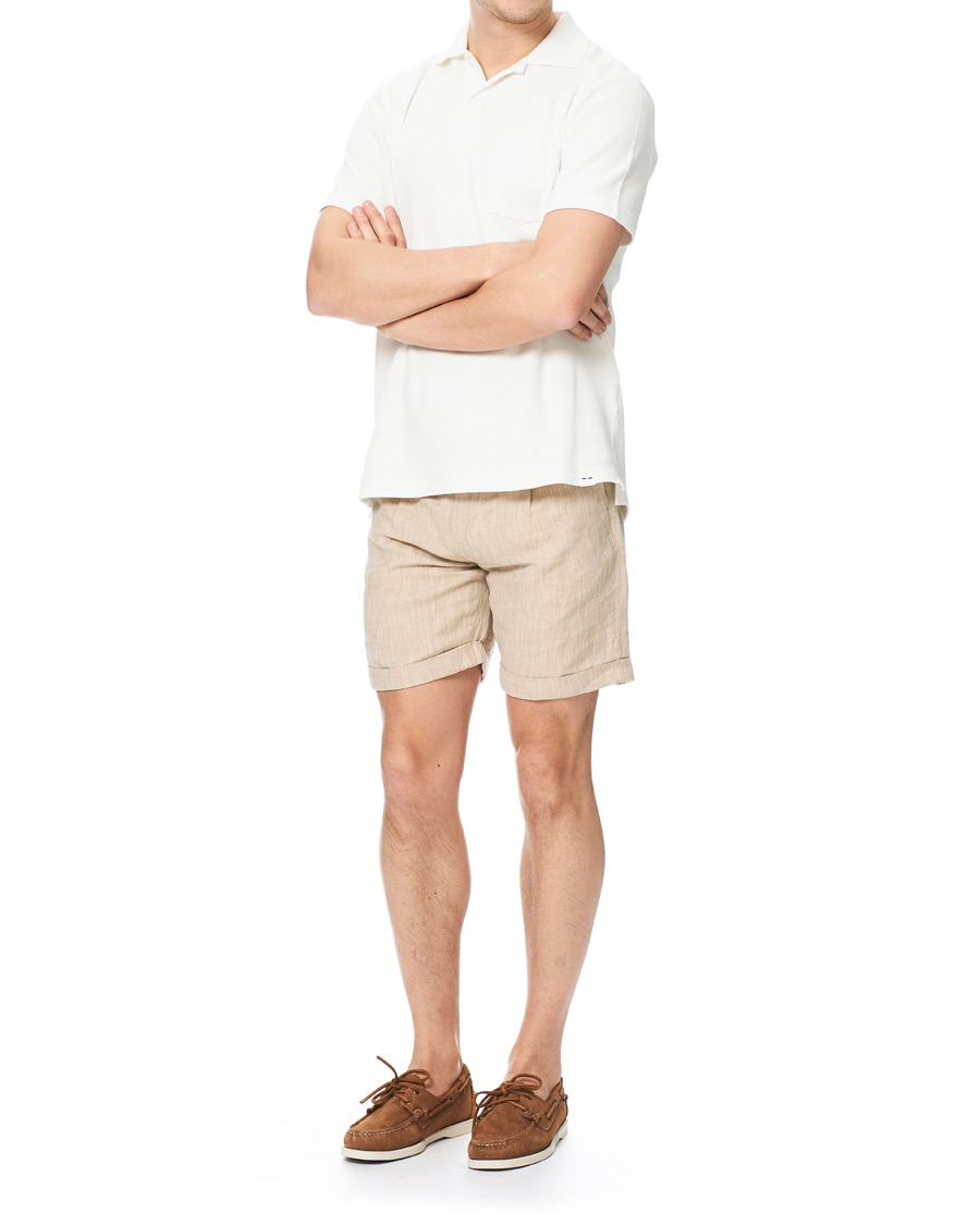 Homme | Shorts | Morris | Marlow Pleated Linen Shorts Khaki