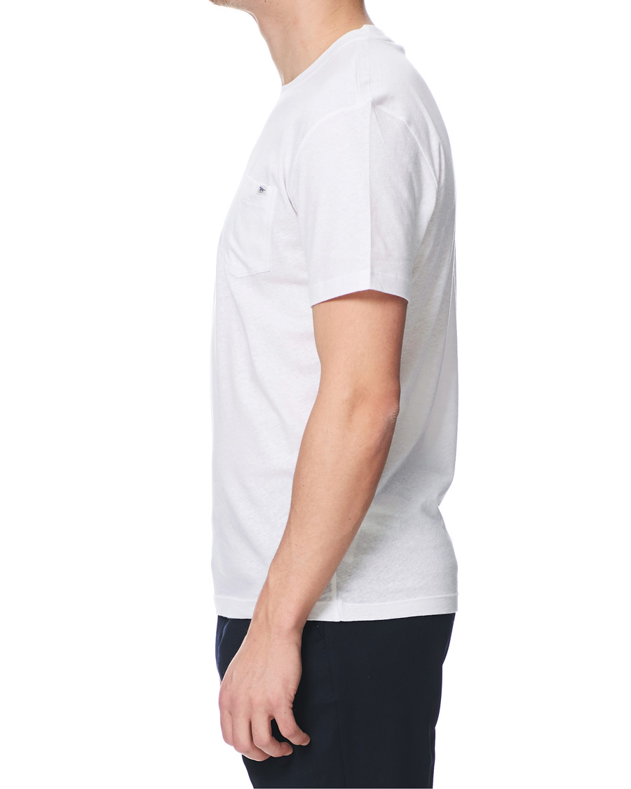 Heren | T-shirts | Tiger of Sweden | Didelot Linen Pocket Crew Neck Tee White