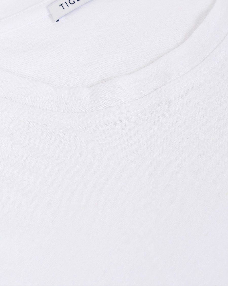 Heren | T-shirts | Tiger of Sweden | Didelot Linen Pocket Crew Neck Tee White