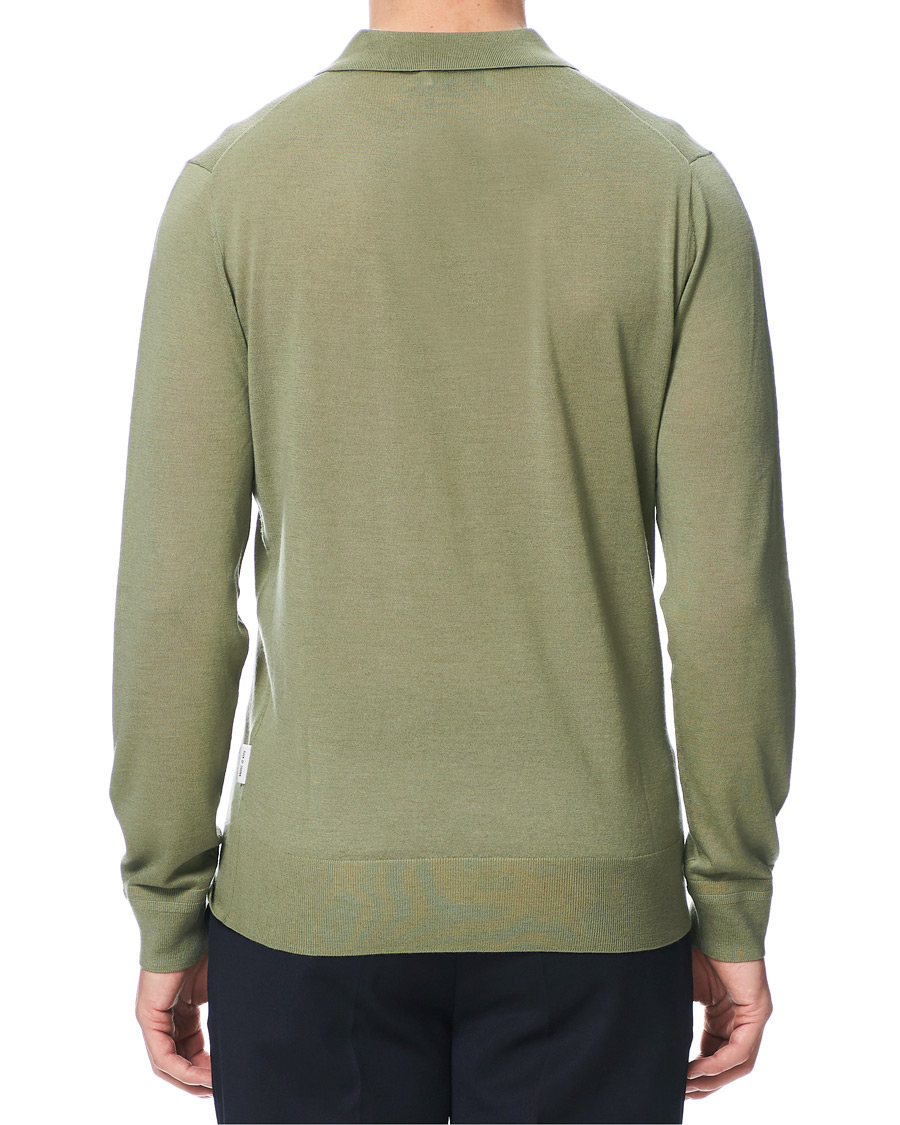 Homme | Pulls Et Tricots | Tiger of Sweden | Newton Knitted Long Sleeve Polo Caraway Green