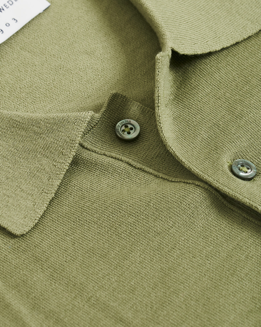 Homme | Pulls Et Tricots | Tiger of Sweden | Newton Knitted Long Sleeve Polo Caraway Green