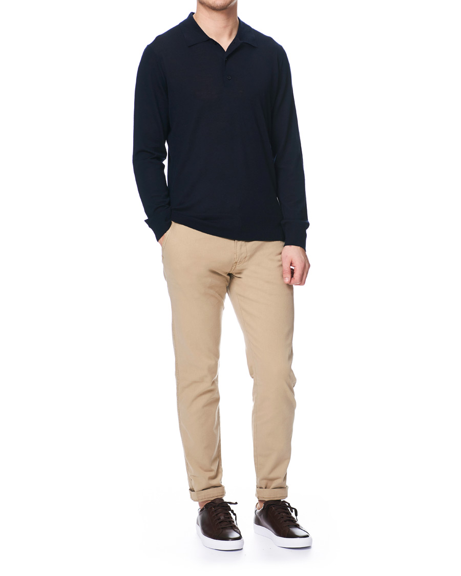 Homme | Pulls Et Tricots | Tiger of Sweden | Newton Knitted Long Sleeve Polo Navy