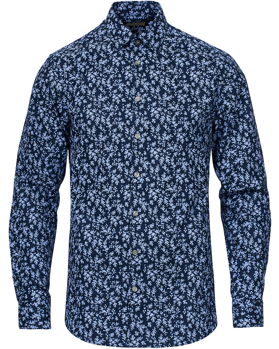 Homme | Chemises | Tiger of Sweden | Ferene Printed Flower Shirt Navy