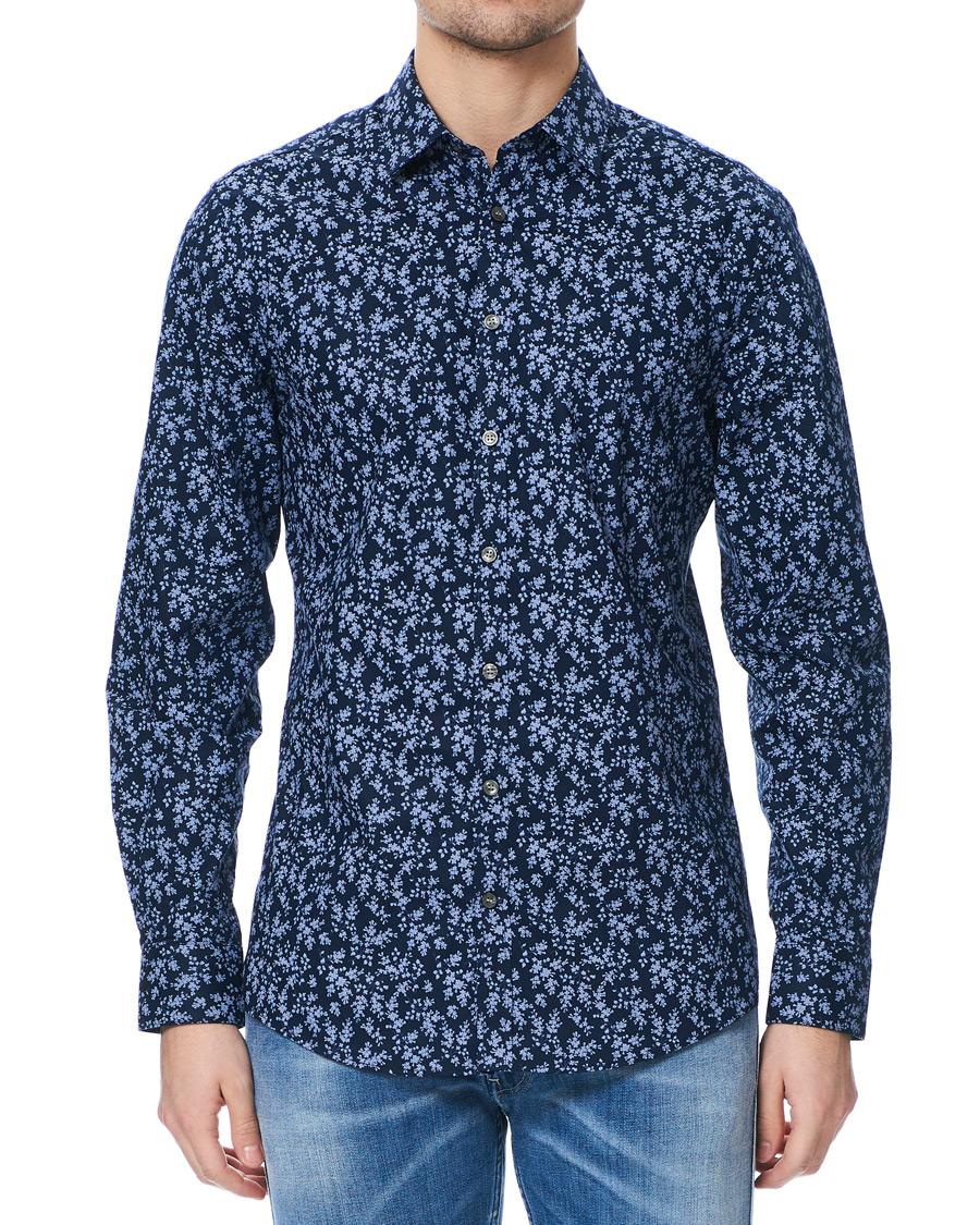 Homme | Chemises | Tiger of Sweden | Ferene Printed Flower Shirt Navy