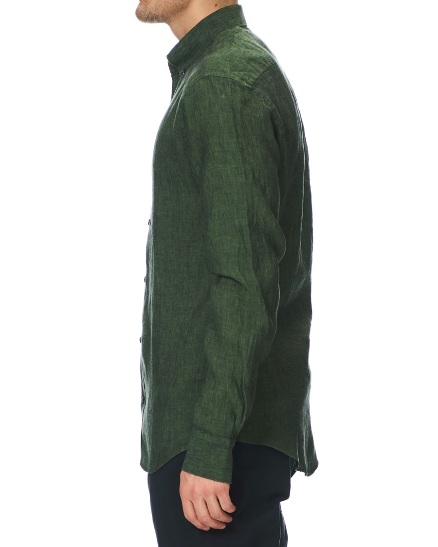 Homme | Chemises | Tiger of Sweden | Fenald Button Down Linen Shirt Green