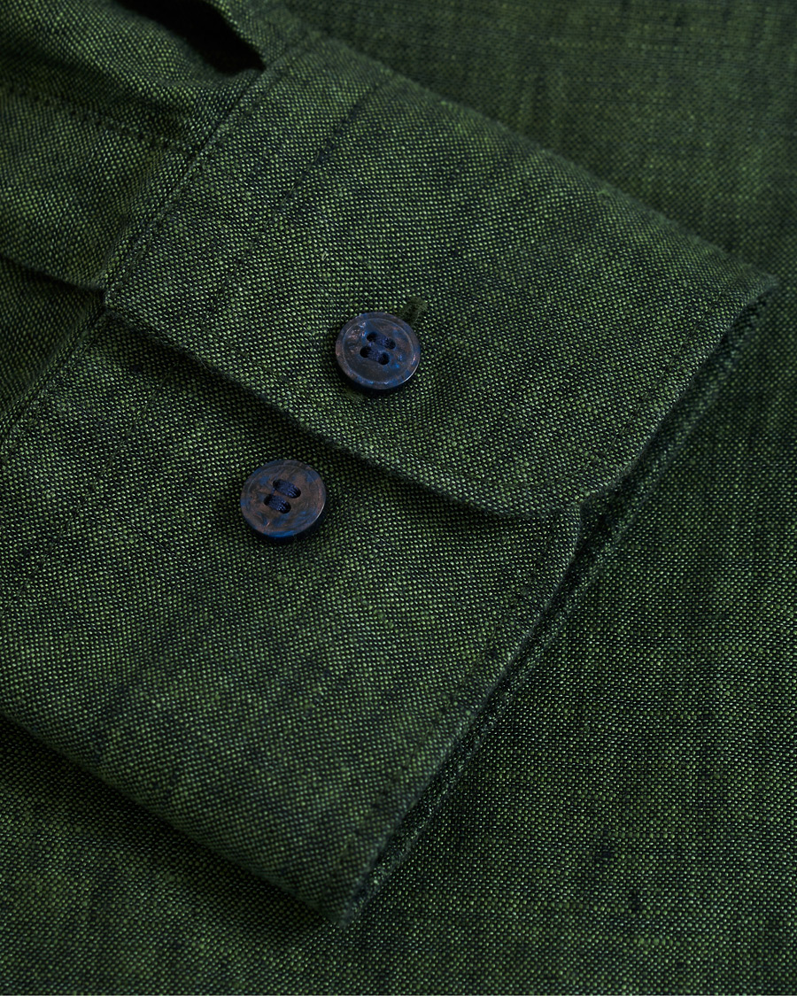 Homme | Chemises | Tiger of Sweden | Fenald Button Down Linen Shirt Green