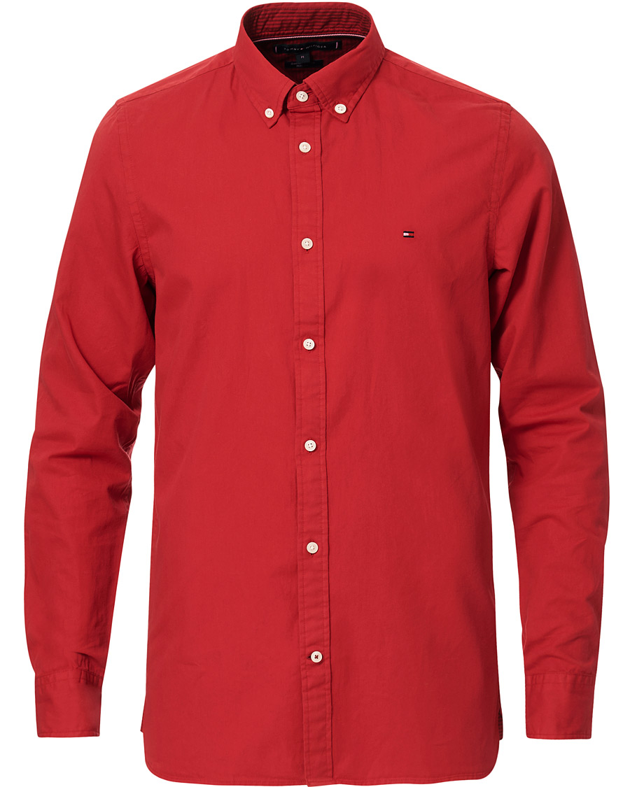 Homme | Chemises | Tommy Hilfiger | Slim Fit Garment Dyed Twill Shirt Primary Red